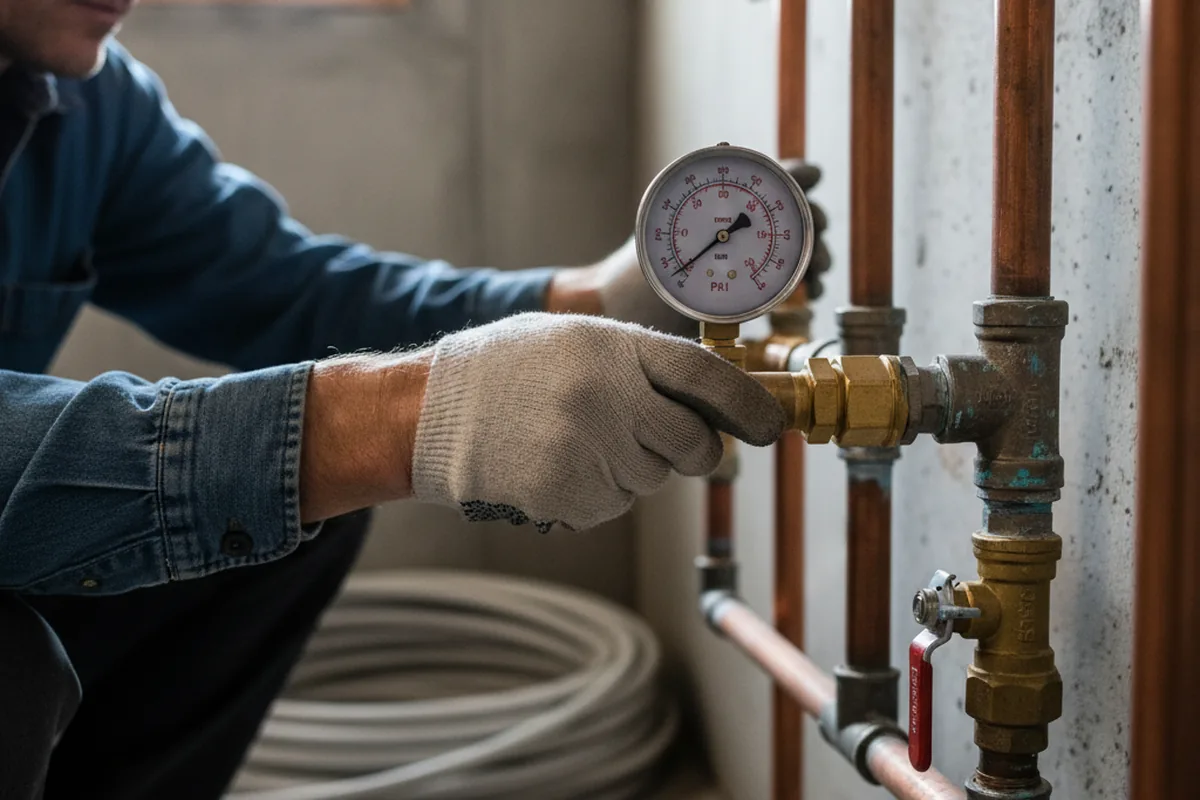 Pressure testing a repaired line during Water Line Repair in Garberville